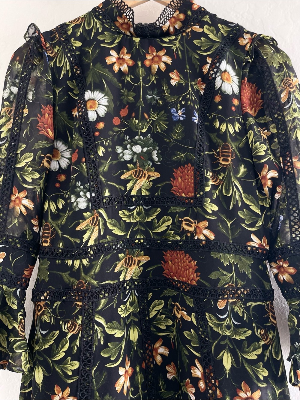 DALIA MACPHEE three-quarter sleeve floral maxi dress, Small - Picture 4 of 8